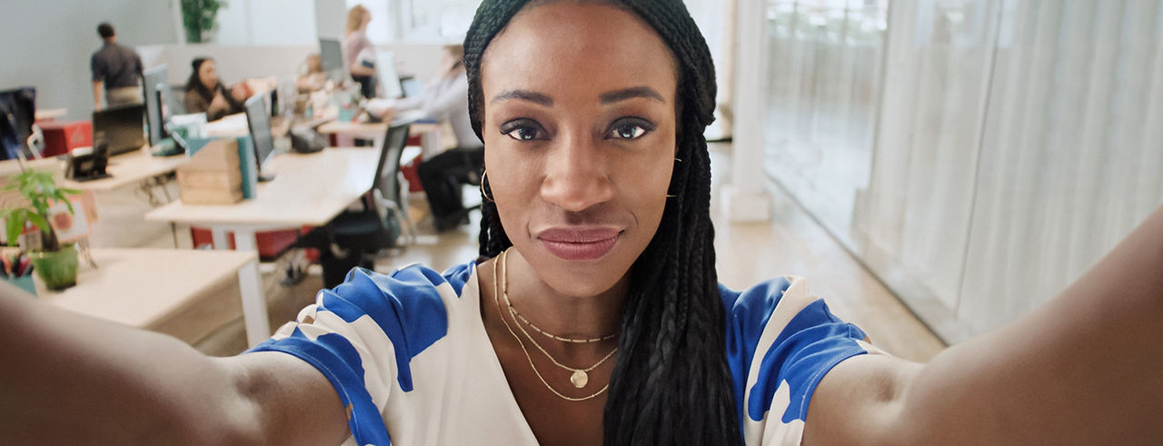 Woman facing camera