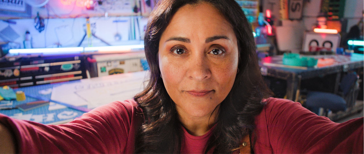 Woman facing camera